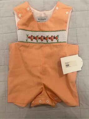 Le Cirque Orange Smocked Baby Romper